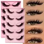 Natural Mink False Eyelashes: Voluminous, Curled, Clump-Free - 5 Pairs