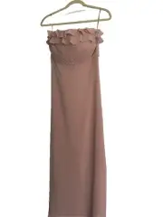 Stunning RRP€540,00 ALESSANDRO DELL'ACQUA Maxi Dress 42 Pink/nude Color New WT
