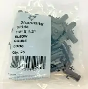 Pack of (25) SharkBite 1/2" X 1/2" Poly Crimp Elbow UP248 Fast Free Shipping!