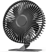SLENPET 6 inch USB Desk Fan, 4 Speeds, Ultra-quiet, 90° Adjustment for Better Cooling, Portable Mini Powerful Desktop Table Fan, Small Personal Fan for Home Office, No Battery, Black