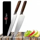 Chef Slicing Knife Set German Stainless Steel Wood Handle Carving Beef Cut Gyuto