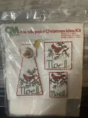 CM Columbia Minerva Needlepoint Christmas Idea Kit Cardinals NEW Vintage 1978