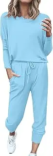 [Generic] Women's Tuxedo Suit Sleeve Loose Long Pants 2 Set Dress Suit Pants Women