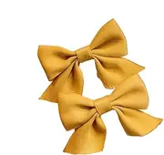Hair Bow Barrettes for Girls Alligator Clips on Bows for Girls Butterfly Hair Clip for Little Girl Children Bows Hair Pins No Slip Barrettes Yellow Hair Clip