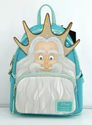 Loungefly Disney Little Mermaid Ariel's Father King Triton Mini Backpack NWT