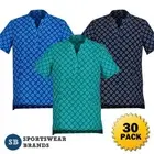 30 x Womens Stretch Daisy Print Tunic Beauty Spa Nail Salon Ladies Shirt CS950LS