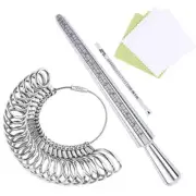 Ring Sizer Measuring Tool - Aluminum Ring Mandrel - 27 Pcs Premium Metal Rings