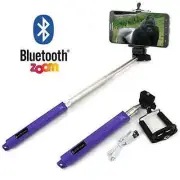 Color: Blue - Selfi Monopod Telescopic Stick with Bluetooth & Zoom controls