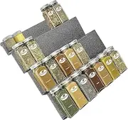 LYNK PROFESSIONAL® Spice Drawer Organizer - Heavy Gauge Steel 4 Tier Spice Rack - Drawer Insert Tray for Spice Jars, Herbs and Seasoning - Kitchen Cabinet Drawer Storage - Silver Metallic, Large