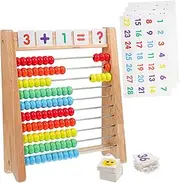 Yardwe Abacus for Toddlers Math Learning Toy Beaded Abacus Preschool Math Manipulative