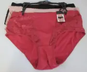Prima Valentina Women's 3 Pair Pack Lace Detail Panties Plus Size 2X