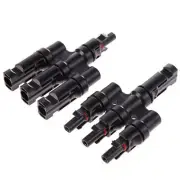 Pairs Solar Panel T Branch Connectors Fits MC--4 Cable Coupler Combiner - 1 to 3