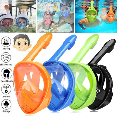 Kids Scuba Diving Mask Swimming Full Face Snorkel Set Anti Fog Swim Equipment AU