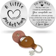 Advivio Funny Pocket Hug Token Stainless Steel Double Sided Pocket To My Man