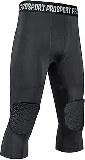 [TUOY] Men's Padded Compression Pants Quick Drying Tight 3 Pad Football Girdle