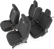 Rough Country Neoprene Seat Covers for Jeep Gladiator JT (2020-2024) - Neoprene Waterproof Seat Covers, Foam Padded Wrangler Seat Covers Full Set - Front & Rear Seat Covers