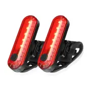 Catzon USB Rechargeable LED Bike Tail Light 2 Pack 4 Light Mode Options-Red
