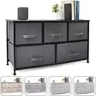 CERBIOR Wide Drawer Dresser Storage Organizer 5Drawer Closet Shelves Fabric Bins