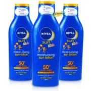 3x Nivea Moisturising Sun Lotion Kids SPF 50+ 200ml Immediate UVA UVB Protection