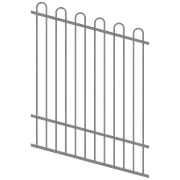 ProtectorAl 0350-1200W x 1500H Palladium Silver Loop Top Pool Fence Panel Raked Up to 15º