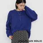 AMERICAN HOLIC 拼接袖剪裁落肩休閒素面上衣(HC43L1C1000)