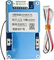 xioaue 6S 20A 22.2V Li-Ion Lmo Ternary Lithium 18650 Battery Charge Protection Board with Balance and Temperature Protect