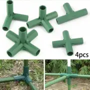 4pcs Plastic Structure Connectors, Greenhouse Pole Joints Plastic Bracket Joint
