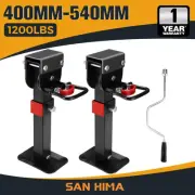 2x 400mm Drop Down Corner Legs W/Handle Steel Base 1200LBS Caravan Camper