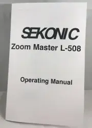 Sekonic Zoom Master L-508 Owner’s Operating Manual Instructions