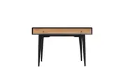 6IXTY Twin Writing Study Office Wooden Desk 110cm - Black / Natural