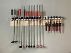 Bar Clamp Tool Holder 20-Slot Garage Storage Rack Wood Shelf Organizer