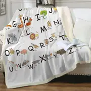 ABC Alphabet Kids Characters Throw Blanket