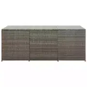 NNEVL Garden Storage Box Poly Rattan 180x90x75 cm Grey