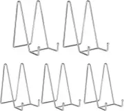 Kruodop 6 Inch Plate Stands for Display, 5 Pack Holder Display silver