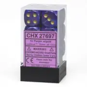 Lustrous Purple/Gold Polyhedral 16mm D6 Dice Set CHX27697 Chessex