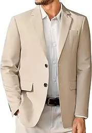 [Vssjavun] Mens Sport Coats Casual Blazer Two Button Lightweight Business Suit Jacket