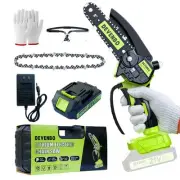 Mini Chainsaw, 6 Inch Hand Saw with Electric Chainsaw Function, Cordless Hand...
