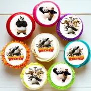 Kung Fu Panda Pre-cut Edible Cupcake or Cookie Toppers