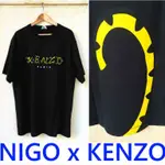 BLACK全新KENZO X NIGO 2022最新老虎TIGER紋路繩索HUMAN MADE字體短T