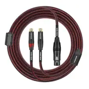 Dual RCA to XLR Y Cable - 10 FT 3 Pin XLR Female to 2RCA Female Plug Splitter