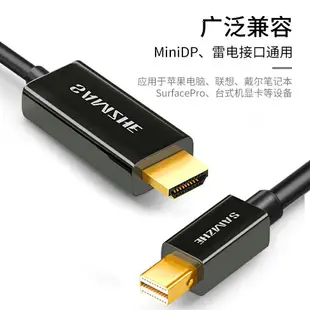 山澤 mini dp轉hdmi高清視頻線適用蘋果轉接電視4K迷你dp線公對公