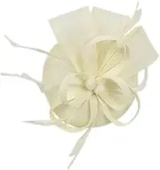 [ａ aternee] Women's Vintage Feather Headpiece for Events And Ceremonies, White