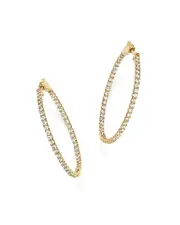 Diamond Inside Out Hoop Earrings in 14K Yellow Gold, 2.0 ct. t. w.