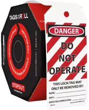 nmc 100 Lockout Tags By-The-Roll, Danger Do Not Operate, US Made OSHA Compliant