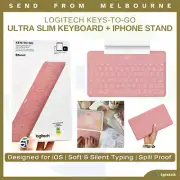 Logitech Keys-to-Go Ultra Slim Wireless Keyboard Apple TV/iPhone/iPad Stand Pink