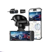 REDTIGER 4K Dash Camera Front Rear WiFi Car Dvr Dual Car Camera GPS64Gb card