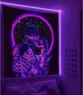 Blacklight Skull Tapestry, The Kissing Lovers Tapestry UV Reactive