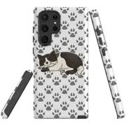 For Samsung Galaxy S22 Ultra Case, Armour Cover, Tuxedo Cat