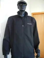 COLUMBIA BIG & TALL BLACK MT. VILLAGE SOFT SHELL FULL ZIP JACKET SIZE 2X