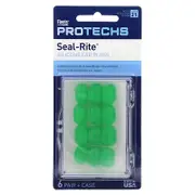 Ezy Dose, Pro-Techs, Seal-Rite, Silicone Ear Plugs, Green, 6 Pair & Case